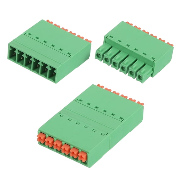 Uxcell 2 Set 6-Pin 3.81mm/0.15" Pitch PCB Terminal Block Connectors Straight
