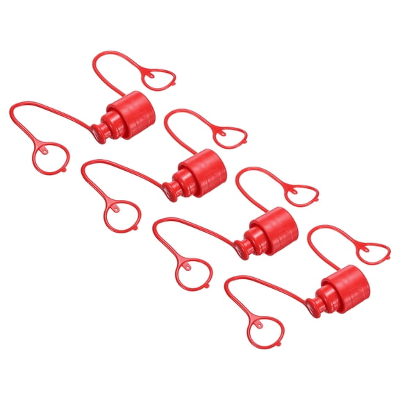 Uxcell 4 Set 3/4 ISO-16028 Hydraulic Hose Male Dust Cap & Female Plug Cover, Red