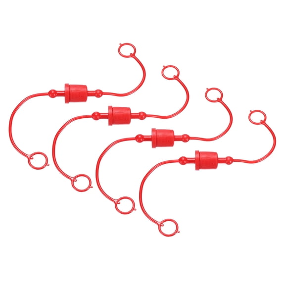 Uxcell 4 Set 3/8 ISO-5675 Hydraulic Hose Male Dust Cap & Female Plug Cover, Red