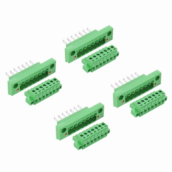 Uxcell 5 Pack 300V 10A KF2EDGK 3.5mm Pitch 4-Pin PCB Screw Terminal Block Connector