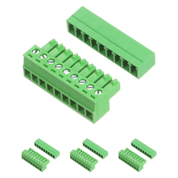 Uxcell 4 Set 9 Pin 3.81mm Pitch PCB Mount Screw Terminal Block ...