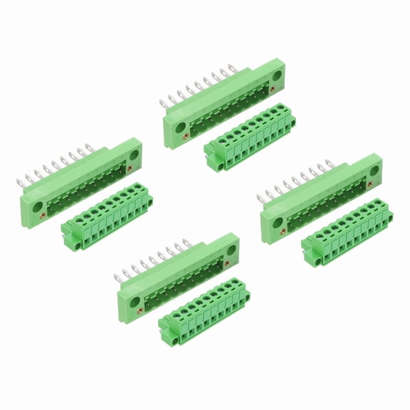 Uxcell 4 Set 9-Pin 5.08mm Pitch Pluggable Screw Terminal Block Connectors, PA66 300V 10A Through-Wall PCB Terminal Connectors 24-12AWG Cable