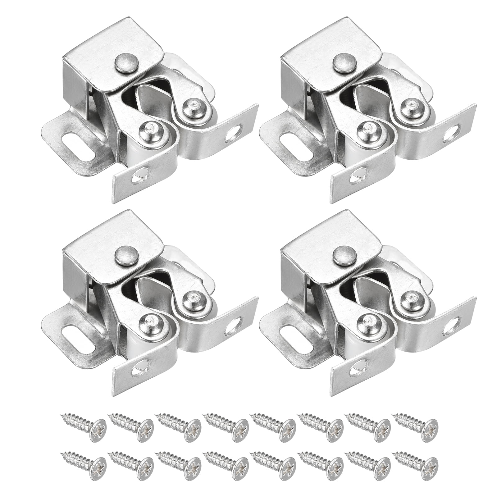 Uxcell Stainless Steel Double Ball Roller Catch – Silver Tone Cabinet Latch For Wardrobe, Door, Drawer (54mm)