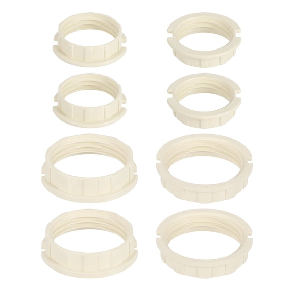 Uxcell 4 Set G9 Light Socket Rings, Plastic Shade Holder Adapter Ring for 1-1/16in & 3/4in Thread Diameter G9 Socket for Table Floor Pendant Chandeliers Lamp Light Fixture(Big & Small)