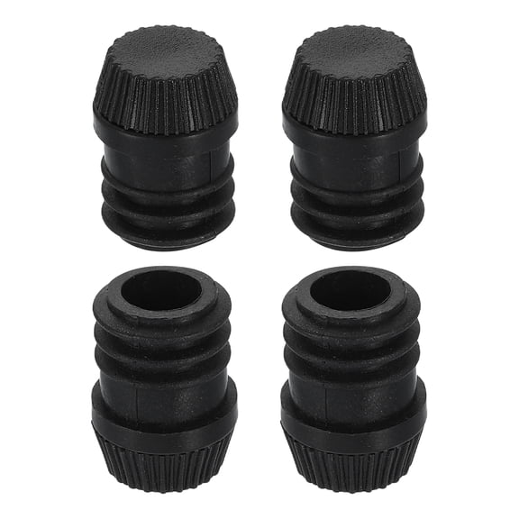 Uxcell 4 Set Leveling Feet, M6x16mm Plastic Adjustable Furniture Leg Leveling Round Threaded Insert Screw-in Glide Levelers for Table Chair Furniture, Black