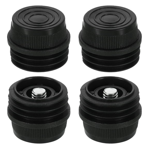 Uxcell 4 Set Leveling Feet, M8x32mm Plastic Adjustable Furniture Leg Leveling Round Threaded Insert Screw-in Glide Levelers for Table Chair Furniture, Black