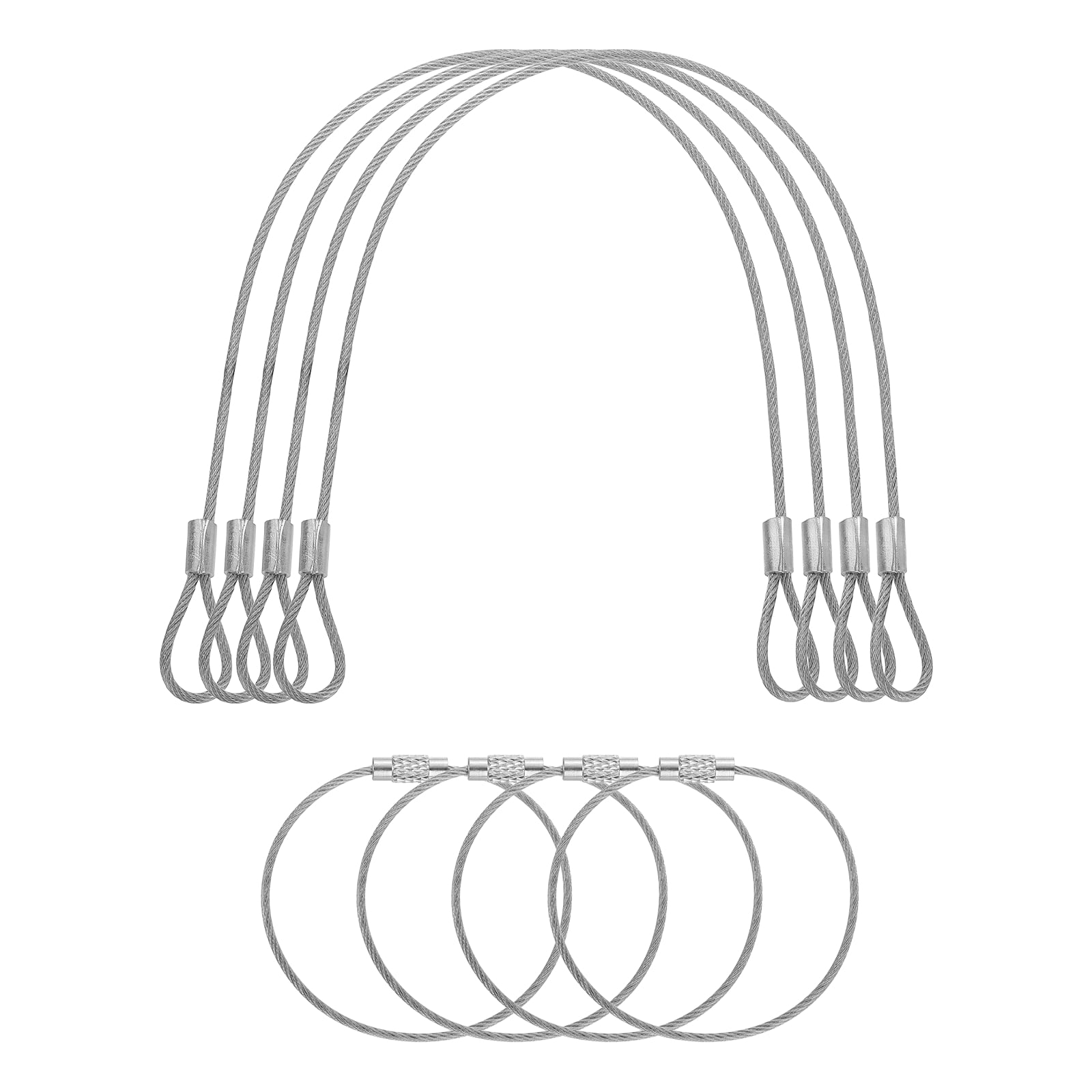 Uxcell 4 Set Security Cable Lock - Double Loop Cable (0.98 ft x 0.08 ...