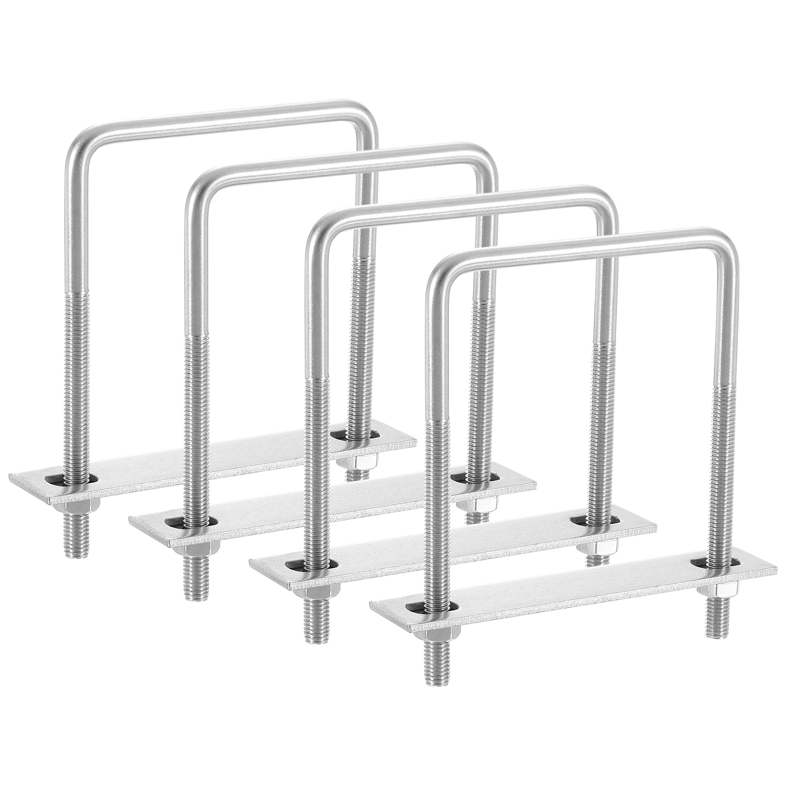 Uxcell 4 Sets 304 Stainless Steel Square U-Bolts, 3.54" Inner Width 5.12" Length M8
