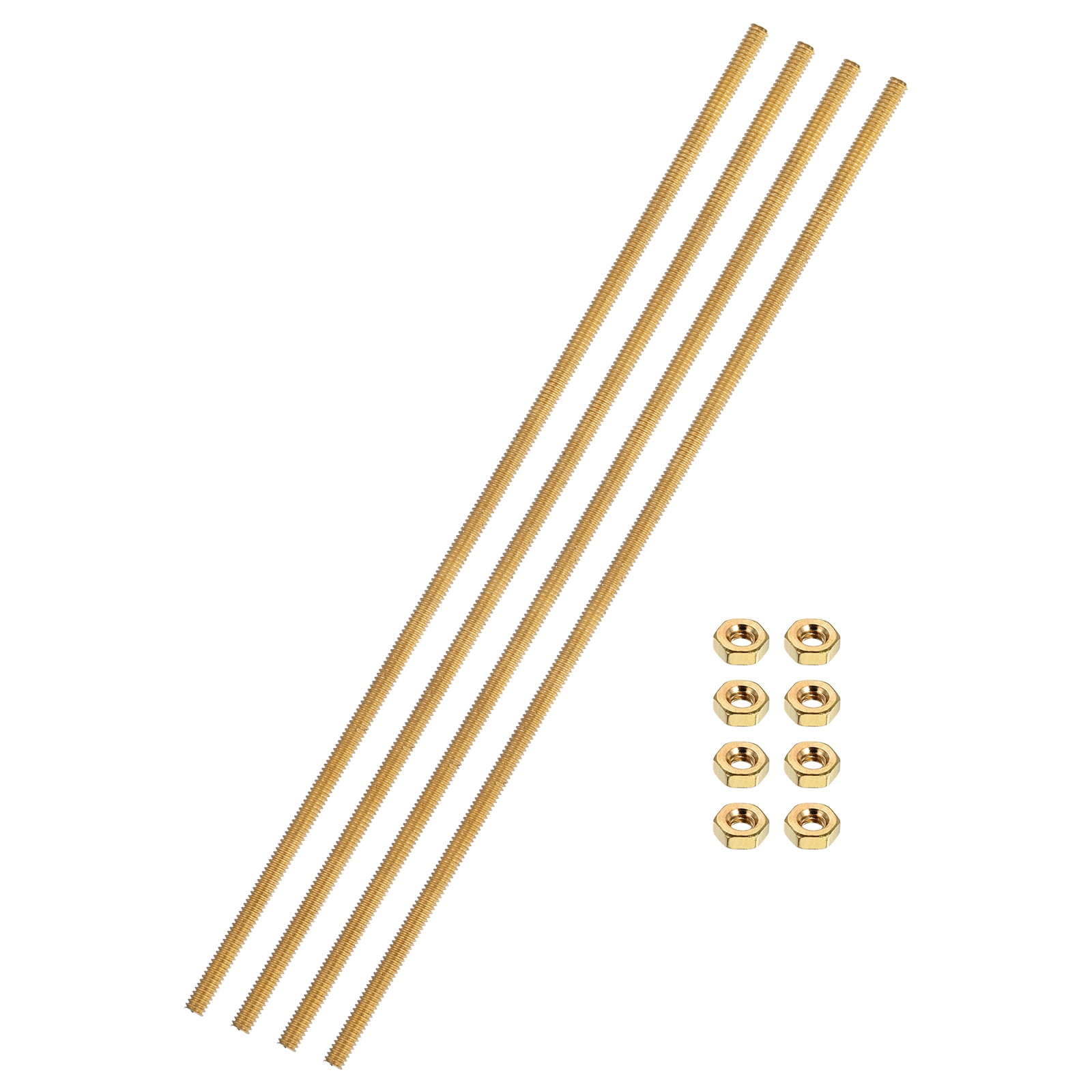 Uxcell 4 Sets Brass Fully Threaded Rod, M2x0.4mm Pitch Right Hand ...