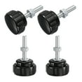 thumbnail image 1 of Uxcell 4 Set Male Thread Head Knurled Clamping Knobs Thumb Screws with Nuts Washers Black M5 x 25mm x 25mm ["Zinc Plated Carbon Steel"], 1 of 5
