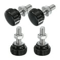thumbnail image 1 of Uxcell 4 Set Male Thread Head Knurled Clamping Knobs Thumb Screws with Nuts Washers Black M8 x 25mm x 25mm ["304 Stainless Steel"], 1 of 5