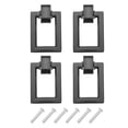 thumbnail image 1 of Uxcell 4 Sets Square Ring Pulls Handles Single Hole with Screws for Drawer, Black, 1 of 5