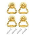 thumbnail image 1 of Uxcell 4 Sets Triangle Ring Drawer Pulls with Screws for Dresser Drawer, Gold, 1 of 5