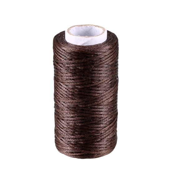 Uxcell 4'' Sewing Stitching Waxed Thread Cord Leather Dark Brown 1pcs