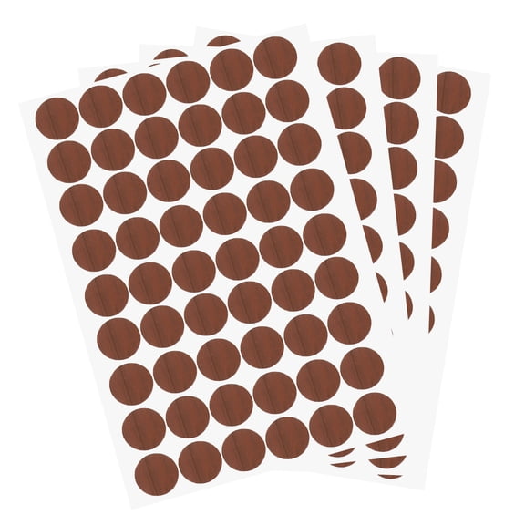 Uxcell 4 Sheets/216Pcs Screw Hole Stickers, 21mm Brown Self-Adhesive Screw Cover Sticker