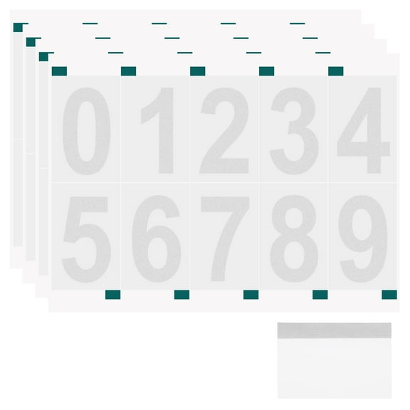 Uxcell 4 Sheets/40 Pack Reflective Mailbox Numbers for Outside, 4 Inch 0-9 Vinyl Self-Adhesive Numbers Stickers Waterproof House Sticker with Scraper for Signs Doors Address, White