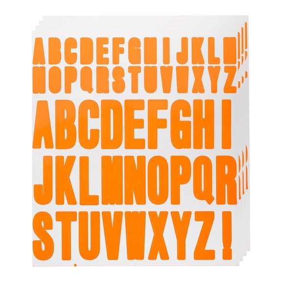 Uxcell 4 Sheets Letter Stickers Vinyl Letters 9.1'' x7.7'' for Indoor Outside Sticker Decal Orange
