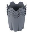thumbnail image 1 of Uxcell 4" Silicone Round Flower Pot Planter Decorative Container, Gray 4 Pack, 1 of 5
