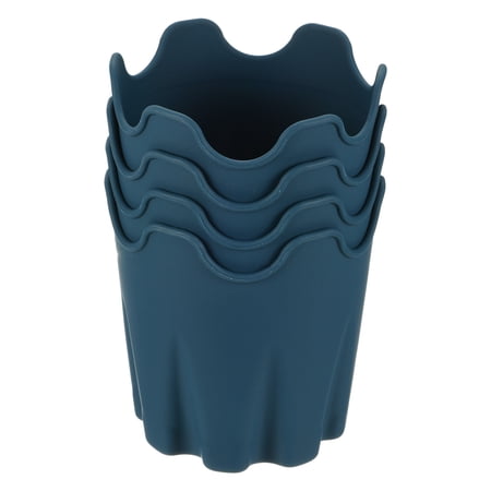 Uxcell 4" Silicone Round Flower Pot Planter Decorative Container, Green 4 Pack