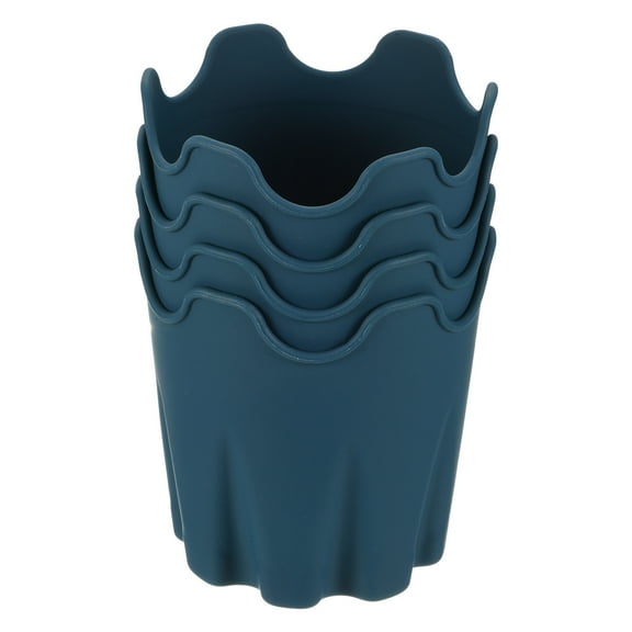 Uxcell 4" Silicone Round Flower Pot Planter Decorative Container, Green 4 Pack