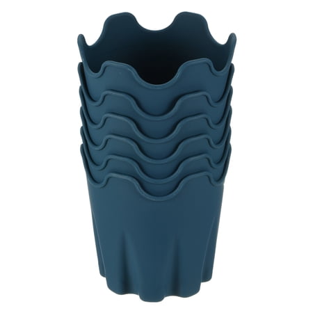 Uxcell 4" Silicone Round Flower Pot Planter Decorative Container, Green 6 Pack