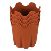 Uxcell 4" Silicone Round Flower Pot Planter Decorative Container, Terracotta 4 Pack