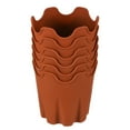 thumbnail image 1 of Uxcell 4" Silicone Round Flower Pot Planter Decorative Container, Terracotta 6 Pack, 1 of 5