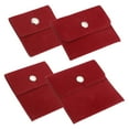 thumbnail image 1 of Uxcell 4 Sizes Jewelry Pouch Set, 4 Pack Velvet Pouches Snap Button Storage Bag for Rings, Red, 1 of 7