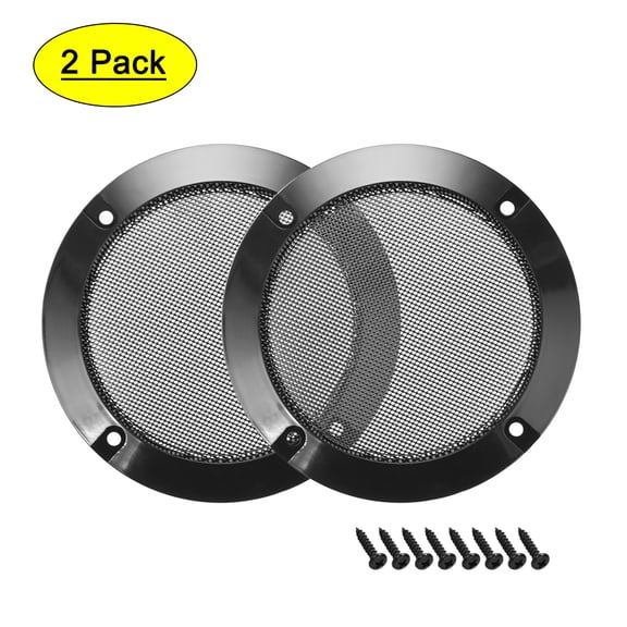 Uxcell 4" Speaker Grill Mesh Decorative Circle Woofer Guard Protector Cover Audio Parts Black 2 pcs