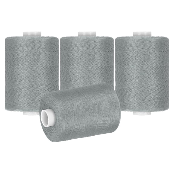 Uxcell 4 Spool Sewing Thread, Gray#368 Polyester Thread Prewound Bobbins for Sewing Machine Hand Stitching Quilting DIY Projects, 1000 Yards/Spool