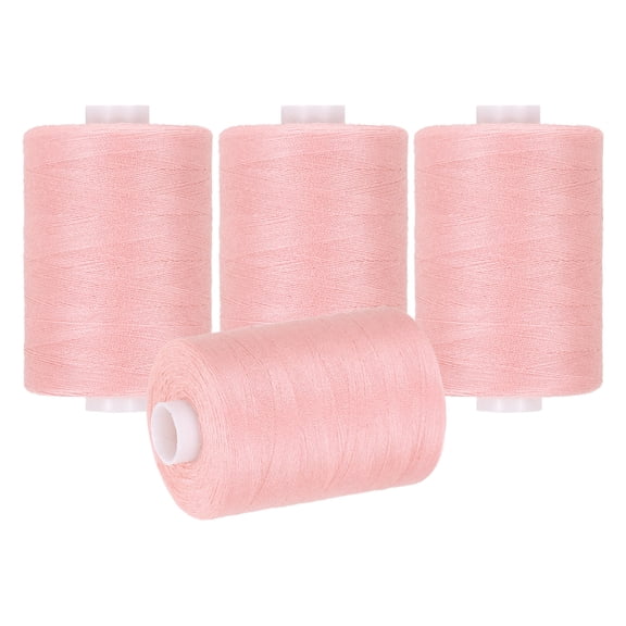 Uxcell 4 Spool Sewing Thread, Pink#1819 Polyester Thread Prewound Bobbins for Sewing Machine Hand Stitching Quilting DIY Projects, 1000 Yards/Spool
