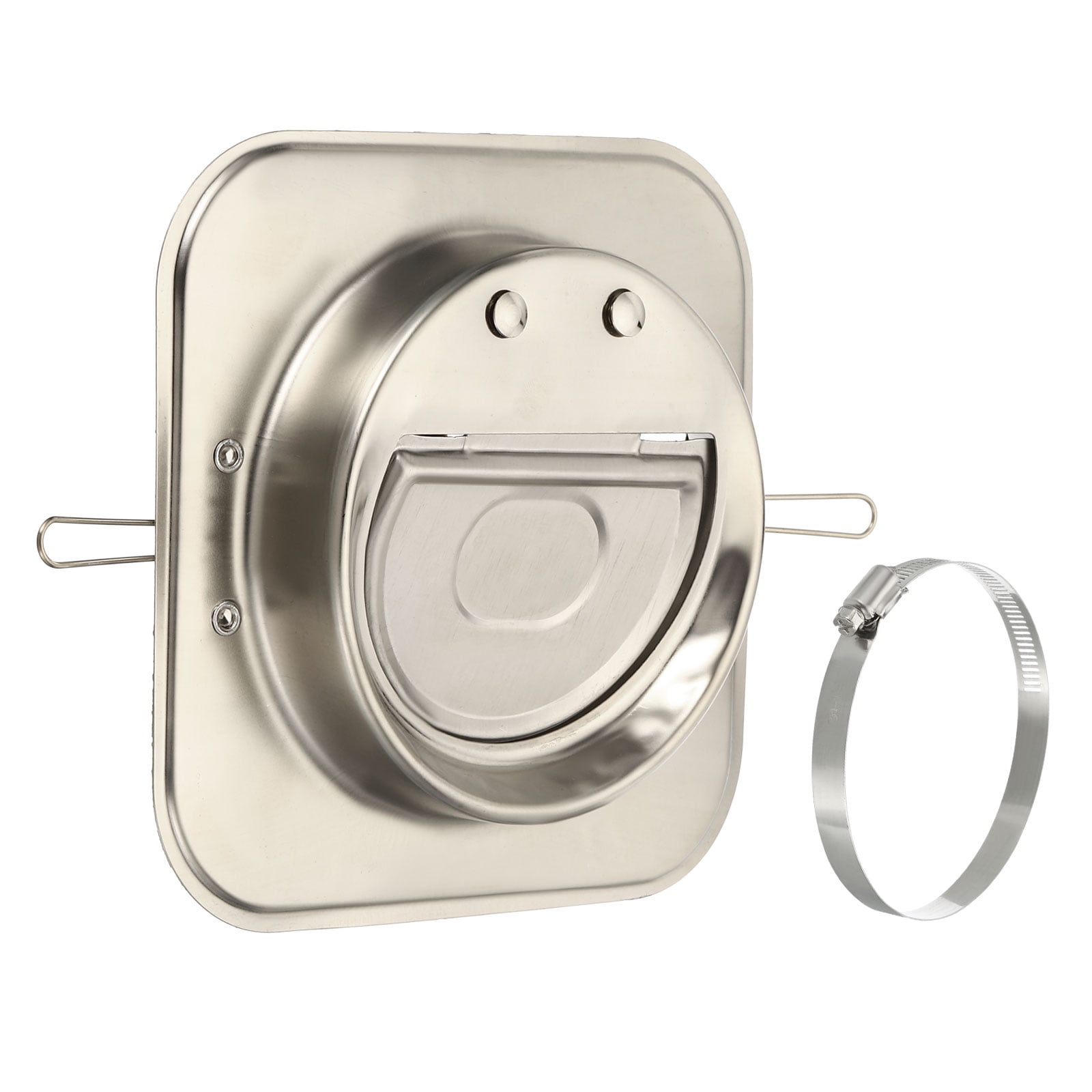 Uxcell 4" Stainless Steel Backdraft Damper with Ducting Hose Clamp 1 Set