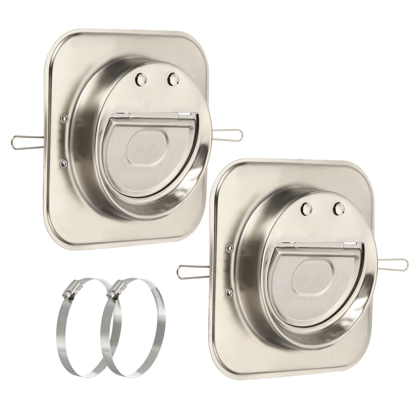 Uxcell 4" Stainless Steel Backdraft Damper with Ducting Hose Clamp 2 Set