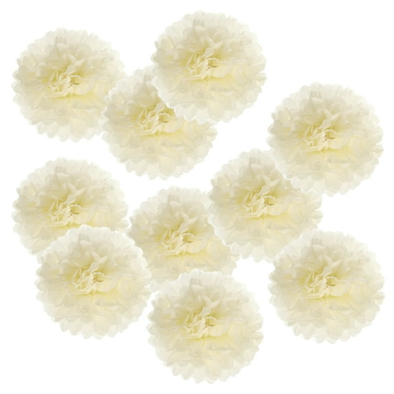 Uxcell 4" Tissue Pom Poms Paper Flowers Ball Wedding Party Decoration, Beige 10 Pack