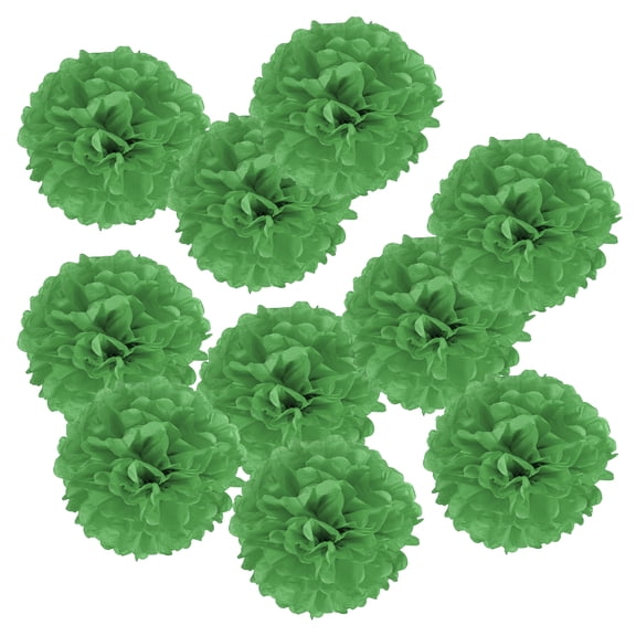 Uxcell 4" Durable Tissue Pom Poms Paper Flowers Ball for Wedding Party Decoration Green 10 Pack