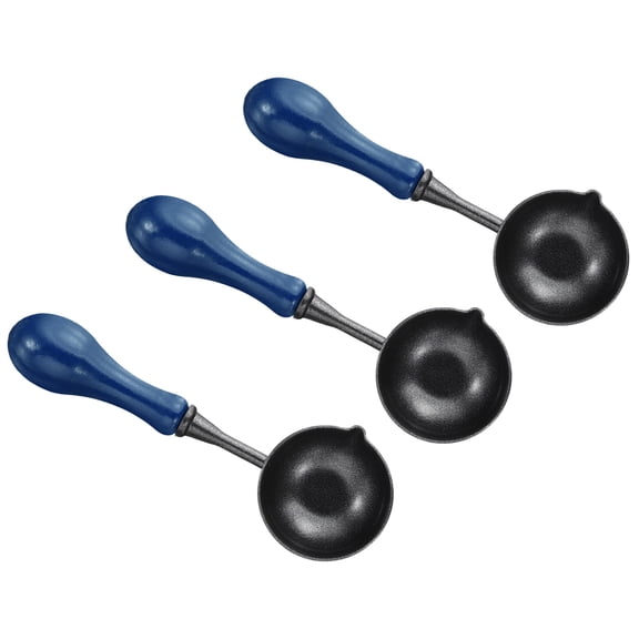 Uxcell 4" Wax Seal Spoon, 3Pcs Painted Wax Sealing Melting Spoon, Dark Blue