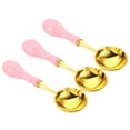 thumbnail image 1 of Uxcell 4" Wax Seal Spoon Wax Melting Spoon Vintage Wooden Handle Pink 3 Pack, 1 of 6