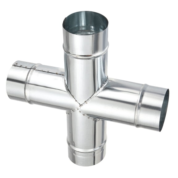 Uxcell 4-Way Duct Splitter (3" OD) Galvanized Steel Duct Connector Vent Splitter Spiral Duct Hose Dryer Connector, Fits Exhaust Fan / Dryer Vent Hose / HVAC Systems