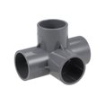 thumbnail image 1 of Uxcell 4-Way Elbow Pipe Fitting Furniture Grade 1-inch Size Tee Corner Fittings Gray 10 Pack, 1 of 3