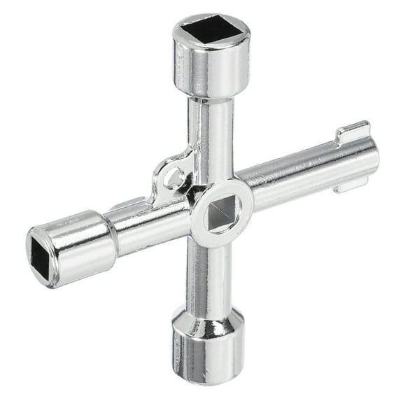 Uxcell 4-Way Multi-Functional Utility Key, Universal Cross Key Stopcock Key 4 in 1 Triangle Square Key 2
