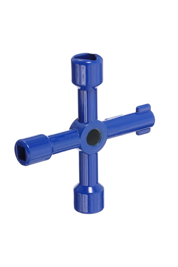 4-Way Multi-Functional Utility Key, Universal Cross Key Stopcock Key 4 in 1 Triangle Square Key Blue