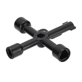 Uxcell 4 Way Utility Key, Multifunction Triangle Square Panel Cross Key for Valve Electrical Cabinet Opening Black