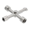 thumbnail image 1 of Uxcell 4 Way Utility Key, Multifunction Triangle Square Panel Cross Key for Valve Electrical Cabinet Opening Silver, 1 of 6