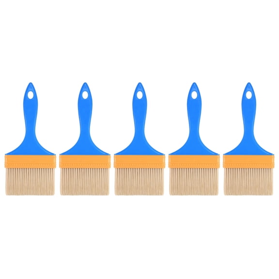 Uxcell 4" Width 0.35" Thick Soft Nylon Bristle with PP Handle Paintbrush 5Pack