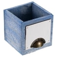 thumbnail image 1 of Uxcell 4" Wood Square Planter Box Decorative Flower Pot Cube Container, Blue, 1 of 5