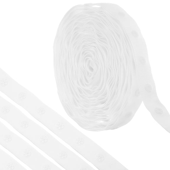 Uxcell 4 Yard Snap Button Tape for Sewing Cotton Snap Button Trim Fastener Buckles Tape for Clothes DIY, White