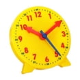 thumbnail image 1 of Uxcell 4 inch Teaching Clock Tell Time Analog Demonstration Clock 12 Hour 3 Pointers Geared, Yellow, 1 of 5