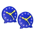 thumbnail image 1 of Uxcell 4 inch Teaching Clock Tell Time Analog Demonstration Clock 24 Hour 3 Pointers Geared, Blue 2 Pack, 1 of 5