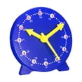 thumbnail image 1 of Uxcell 4 inch Teaching Clock Tell Time Analog Demonstration Clock 24 Hour 3 Pointers Geared, Blue, 1 of 5