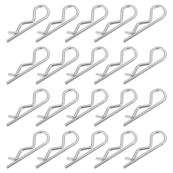 Uxcell 4 mm x 78 mm Cotter Pins Spring Fastener, Hitch Pin Retaining Pin R Clip Hairpin 304 Stainless Steel Silver Tone 20Pcs